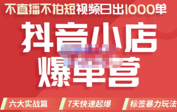 推易电商·2022年抖音小店爆单营，不直播、不拍短视频、日出1000单，暴力玩法-启学项目网