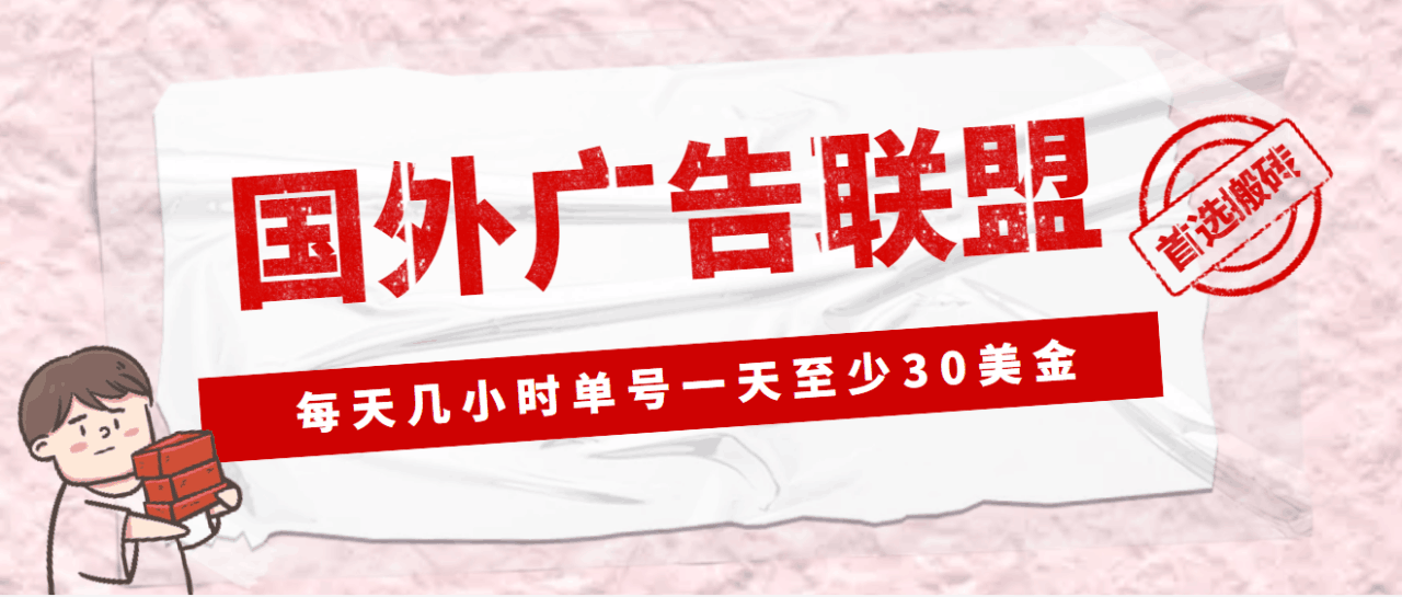 外面收费1980最新国外LEAD广告联盟搬砖项目，单号一天至少30美金(详细教程)-启学项目网
