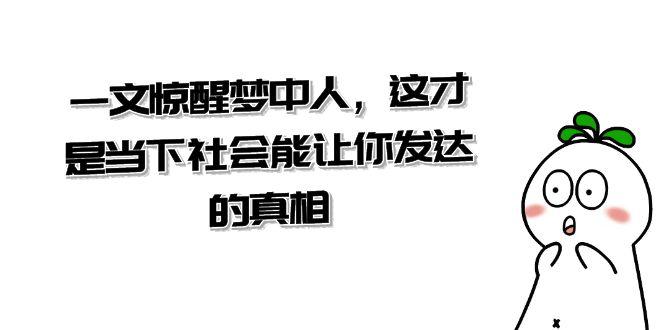 某公众号付费文章《一文 惊醒梦中人，这才是当下社会能让你发达的真相》-启学项目网
