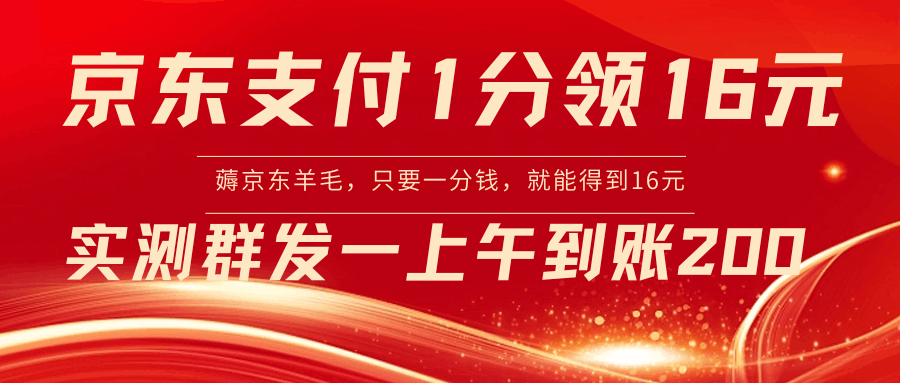 京东支付1分得16元实操到账200-启学项目网