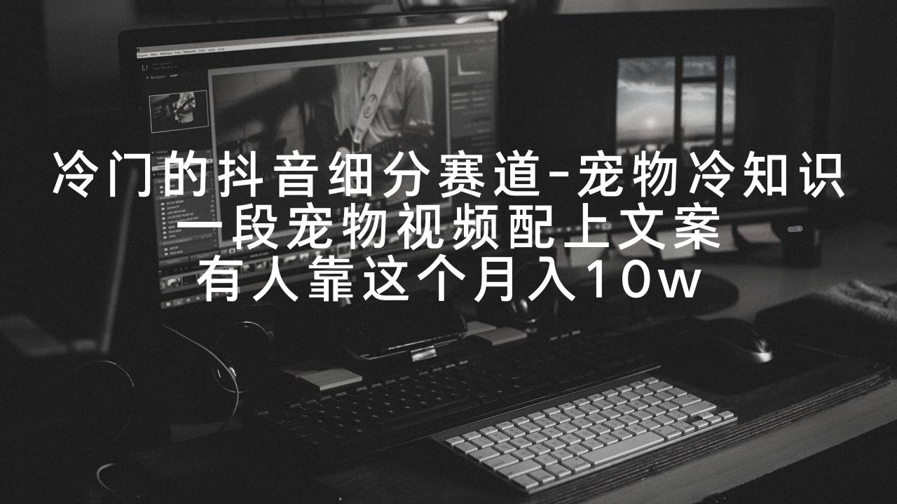 冷门的抖音细分赛道-宠物冷知识，一段宠物视频配上文案，有人靠这个月入10w-启学项目网