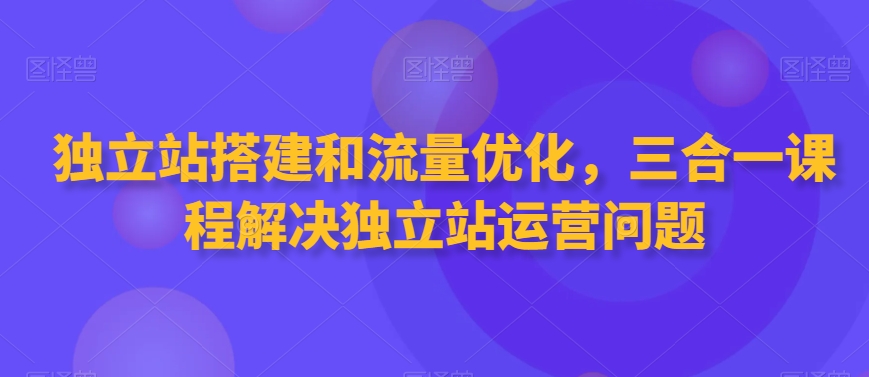 独立站搭建和流量优化，三合一课程解决独立站运营问题-启学项目网