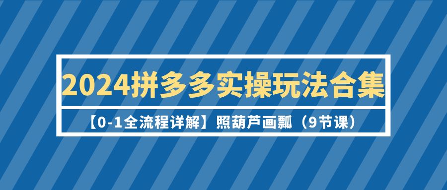 2024年拼多多运营实操玩法合集【0-1全流程详解】照葫芦画瓢（9节课）-启学项目网