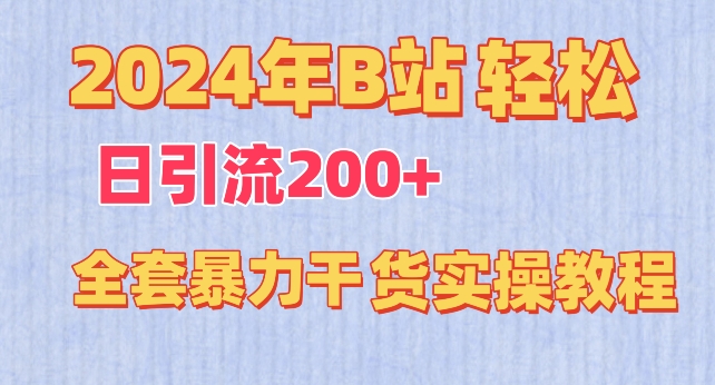 2024年B站轻松日引流200+的全套暴力干货实操教程-启学项目网