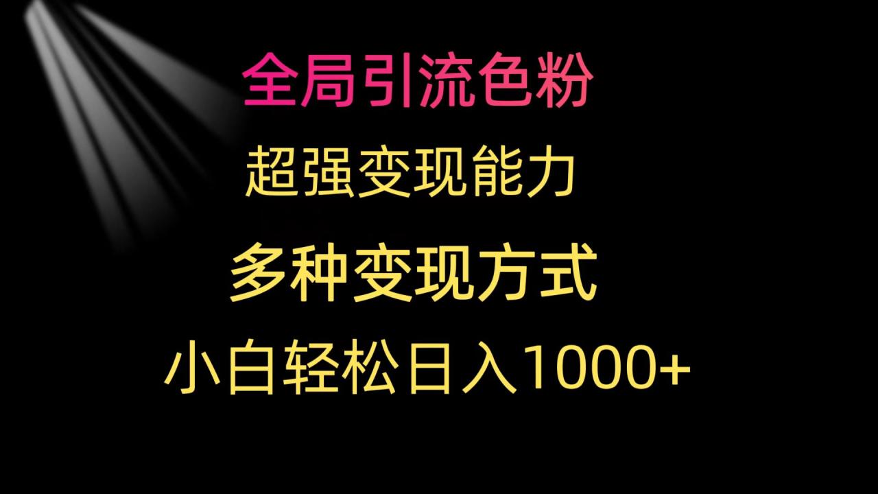 全局引流色粉 超强变现能力 多种变现方式 小白轻松日入1000+-启学项目网