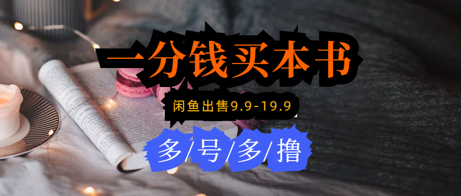 每天花1分钱买一本书，闲鱼出售9.9-19.9不等，多账号多撸 新手小白均可操作-启学项目网
