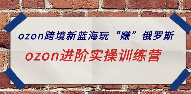 ozon跨境新蓝海玩“赚”俄罗斯，ozon进阶实操训练营-启学项目网