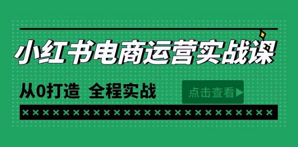 最新小红书·电商运营实战课，从0打造 全程实战（65节视频课）-启学项目网