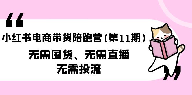 小红书电商带货陪跑营(第11期)无需囤货、无需直播、无需投流（送往期10套）-启学项目网