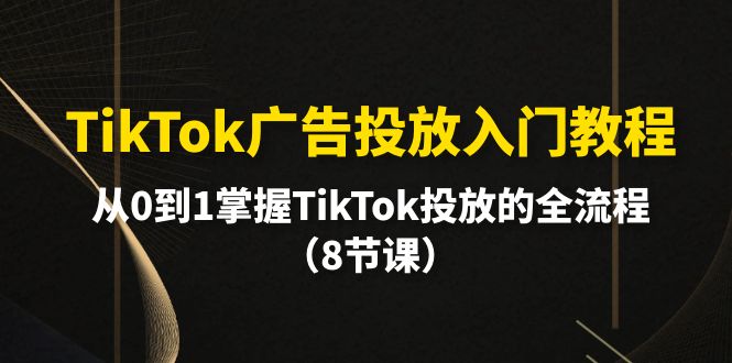 TikTok广告投放入门教程，从0到1掌握TikTok投放的全流程（8节课）-启学项目网