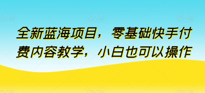 全新蓝海项目，从零开始：快手付费内容教学，小白变专家的秘密-启学项目网