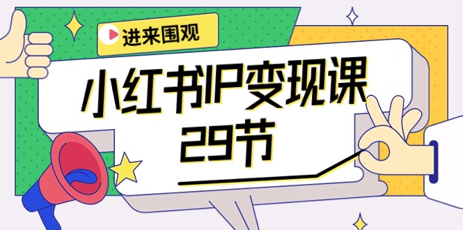 2024年小红书IP变现大揭秘：：开店/定位/IP变现/直播带货/爆款打造/涨价秘诀/等等/29节-启学项目网