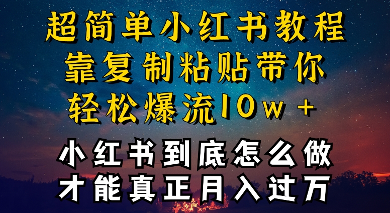 小红书博主养成计划，才能复制粘贴不封号，还能爆流引流疯狂变现，-启学项目网