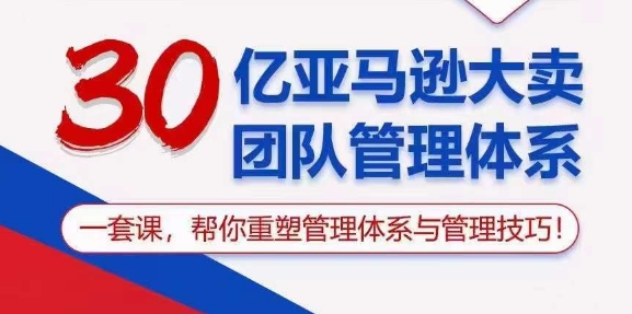 30亿 亚马逊 大卖团队管理体系，一套课，帮你重塑管理体系与管理技巧-启学项目网