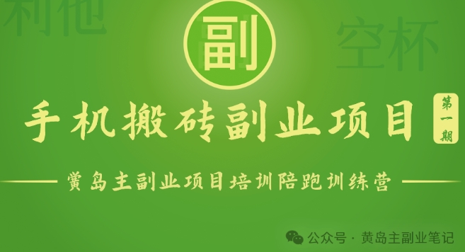 手机搬砖小副业项目训练营1.0，实测1小时收益50+，一部手机轻松日入100+-启学项目网