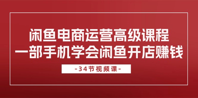 闲鱼电商运营高级课程，一部手机学会闲鱼开店赚钱（34节课）-启学项目网