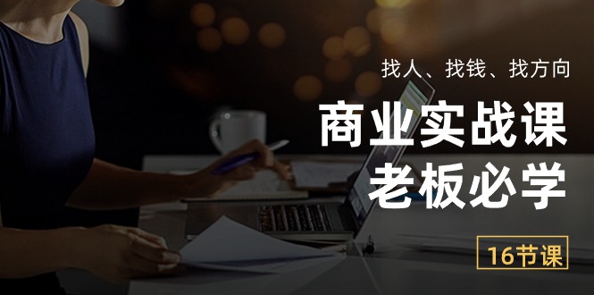 商业实战课【老板必学】：找人、找钱、找方向（16节课）-启学项目网
