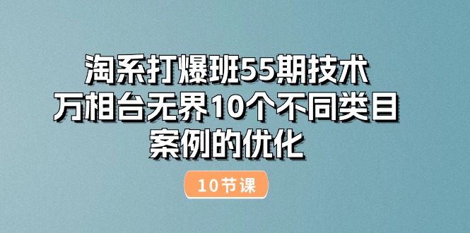 淘系打爆班55期技术：万相台无界10个不同类目案例的优化（10节）-启学项目网