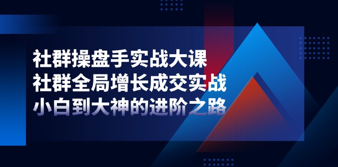 社群-操盘手实战大课：社群 全局增长成交实战，小白到大神的进阶之路-启学项目网