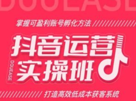 抖音运营实操班，掌握可盈利账号孵化方法，打造高效低成本获客系统-启学项目网