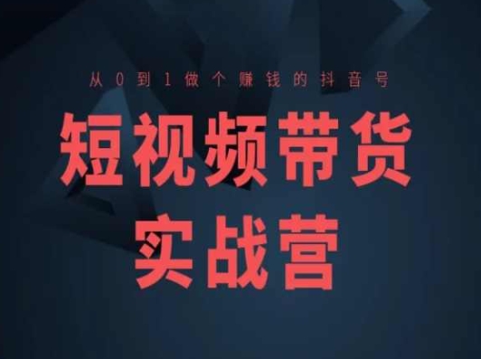 短视频带货实战营(高阶课)，从0到1做个赚钱的抖音号-启学项目网