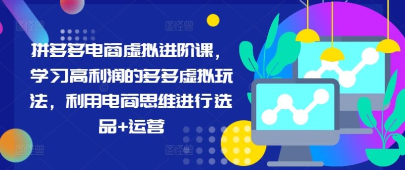 拼多多电商虚拟进阶课，学习高利润的多多虚拟玩法，利用电商思维进行选品+运营-启学项目网