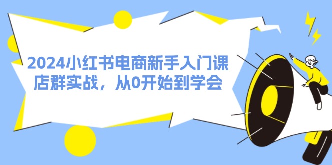 2024小红书电商新手入门课，店群实战，从0开始到学会（31节）-启学项目网