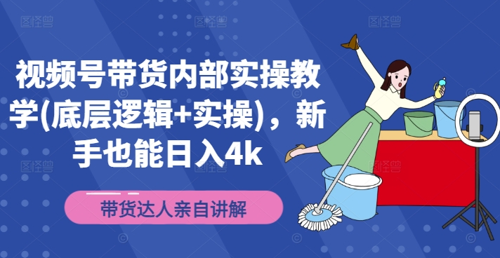 视频号带货内部实操教学(底层逻辑+实操)，新手也能日入4K-启学项目网