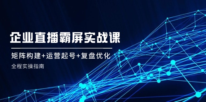 企 业 直 播 霸 屏实战课：矩阵构建+运营起号+复盘优化，全程实操指南-启学项目网