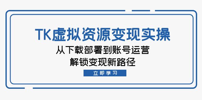 跨境电商TK虚拟资料变现实操：从下载部署到账号运营，解锁变现新路径-启学项目网