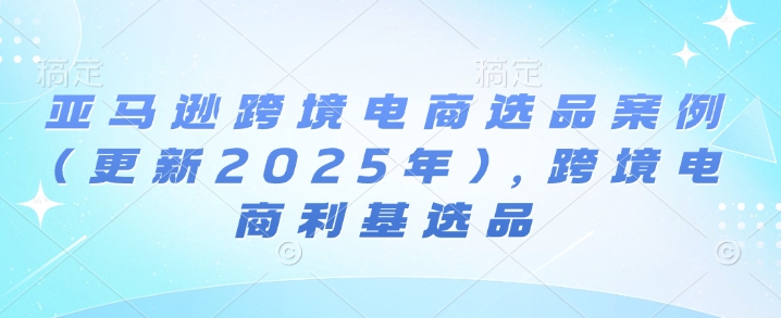 亚马逊跨境电商选品案例(更新2025年4月)，跨境电商利基选品-启学项目网