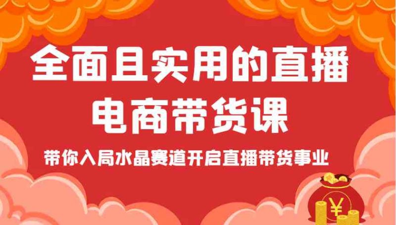 全面且实用的直播电商带货课，带你入局水晶赛道开启直播带货事业-启学项目网