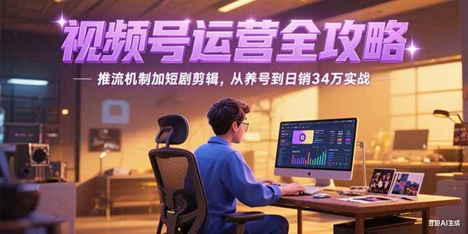 2025视频号运营全攻略，推流机制加短剧剪辑，从养号到日销34万实战-启学项目网