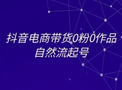 抖音电商带货0粉0作品自然流起号，抖音电商教程-启学项目网
