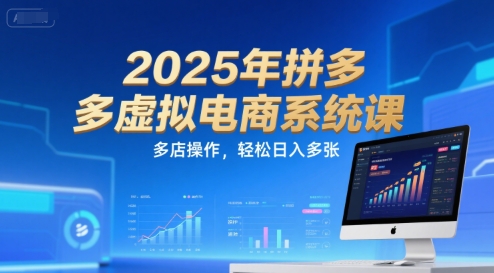 2025年拼多多虚拟电商系统课，多店操作，轻松日入多张-启学项目网