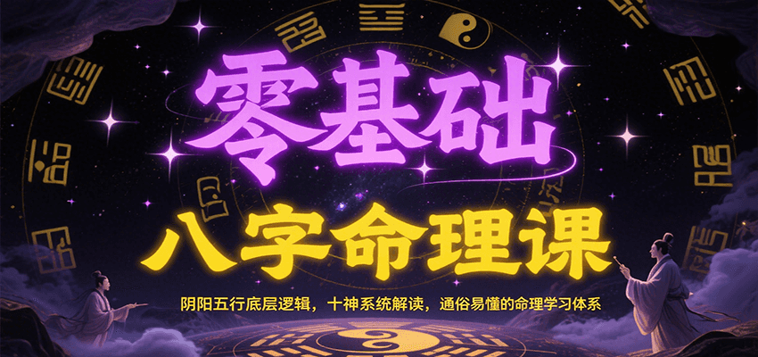 零基础八字命理课：阴阳五行底层逻辑，十神系统解读，通俗易懂的命理学习体系-启学项目网
