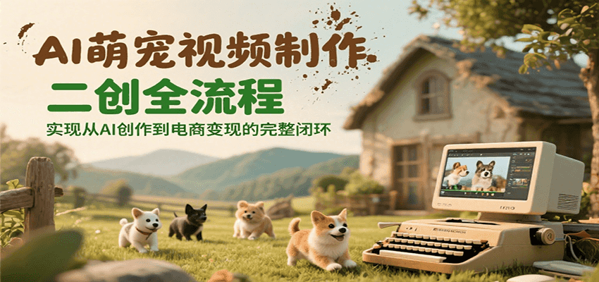 AI萌宠视频制作二创全流程，实现从AI创作到电商变现的完整闭环-启学项目网