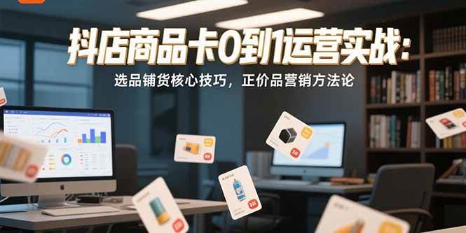 抖店商品卡0到1运营实战：选品铺货核心技巧，正价品营销方法论-启学项目网