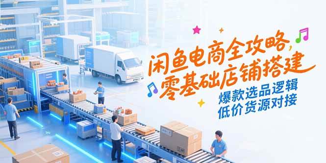 闲鱼电商全攻略，零基础店铺搭建，爆款选品逻辑，低价货源对接-启学项目网
