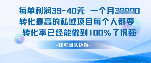 每单利润40一个月7k+转化最高的私域项目，每个人都要的产品转化率已经能做到100%-启学项目网