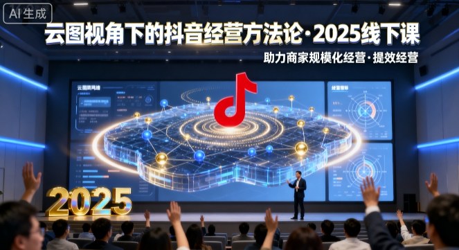 云图视角下的抖音经营方法论，2025线下课，助力商家规模化经营，提效经营（录音+字幕）-启学项目网